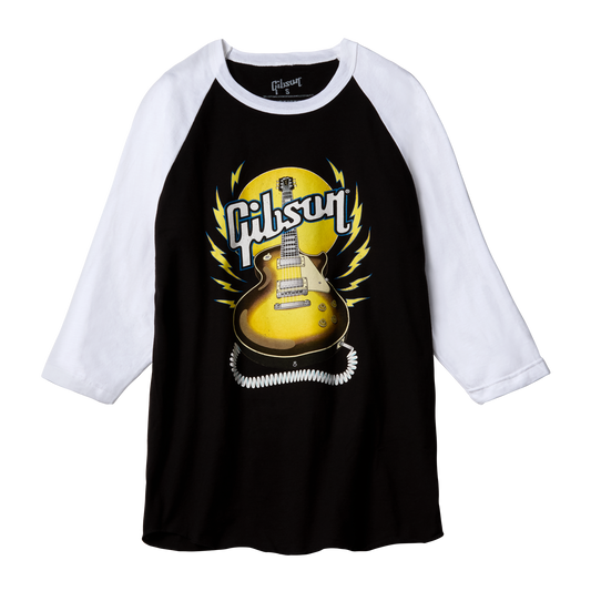 Gibson 70s Tour Baseball Tee, Black/White Shirts & Tops Gibson Small Black/White