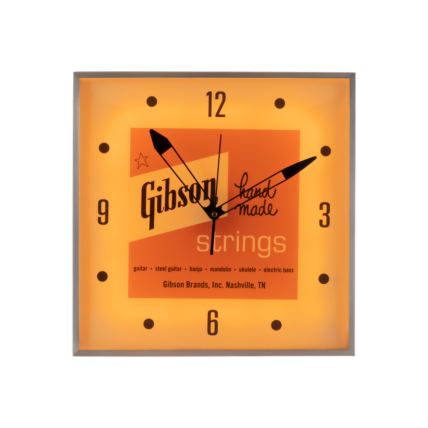 Gibson Vintage Lighted Wall Clock, Handmade Strings (EU) Clock Gibson