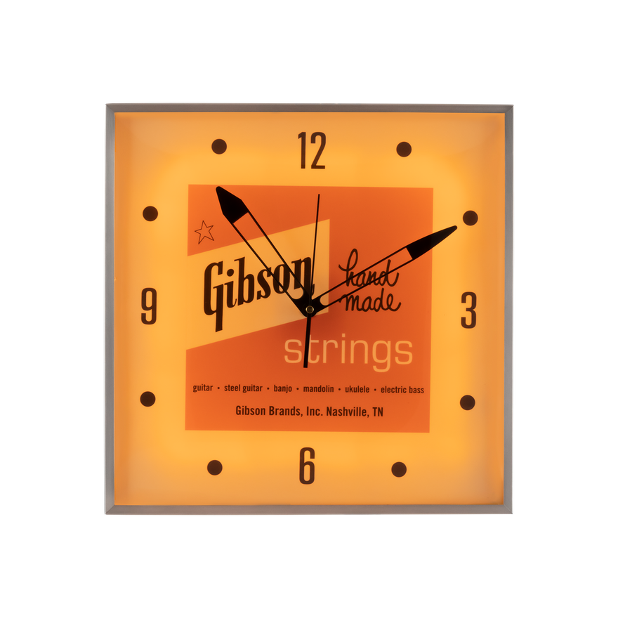Gibson Vintage Lighted Wall Clock, Handmade Strings (EU) Clock Gibson