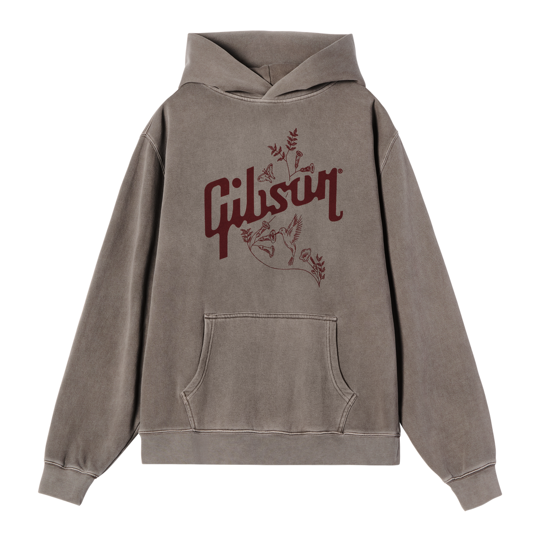 Gibson Hummingbird Hoodie, Gray, Exclusive Sweatshirt Gibson Gray Small