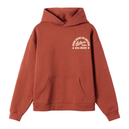 Gibson USA-Made Hoodie, Mahogany, Exclusive Sweatshirt Gibson Mahogany Small