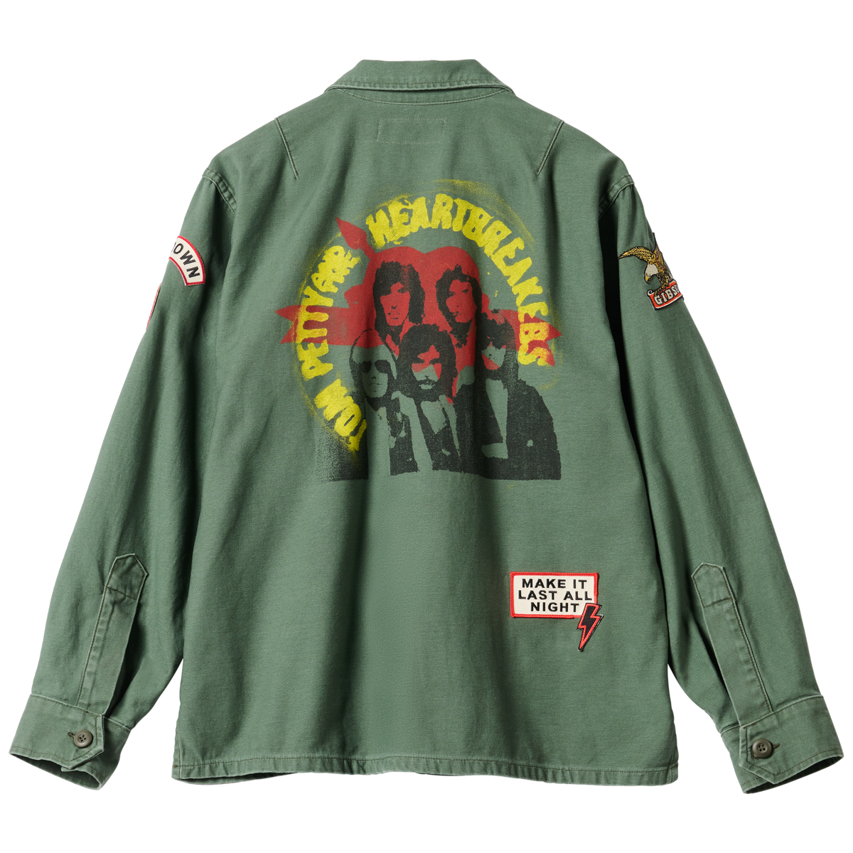 imogene + willie x Gibson "Tom Petty Patch" Military Shirt Jacket, Green, Exclusive Outerwear Gibson