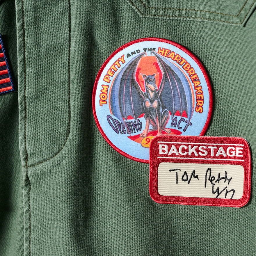 imogene + willie x Gibson "Tom Petty Patch" Military Shirt Jacket, Green, Exclusive Outerwear Gibson