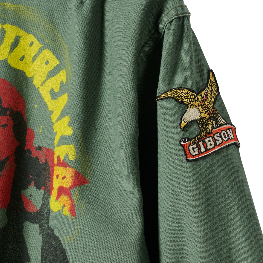 imogene + willie x Gibson "Tom Petty Patch" Military Shirt Jacket, Green, Exclusive Outerwear Gibson