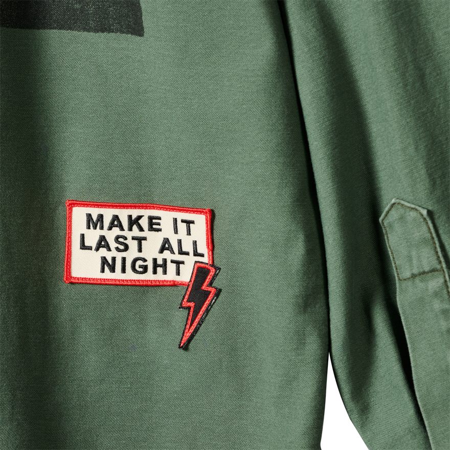 imogene + willie x Gibson "Tom Petty Patch" Military Shirt Jacket, Green, Exclusive Outerwear Gibson