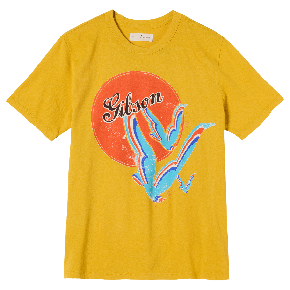 imogene + willie x Gibson "Vintage Dove" Tee, Gold, Exclusive Shirts & Tops Gibson