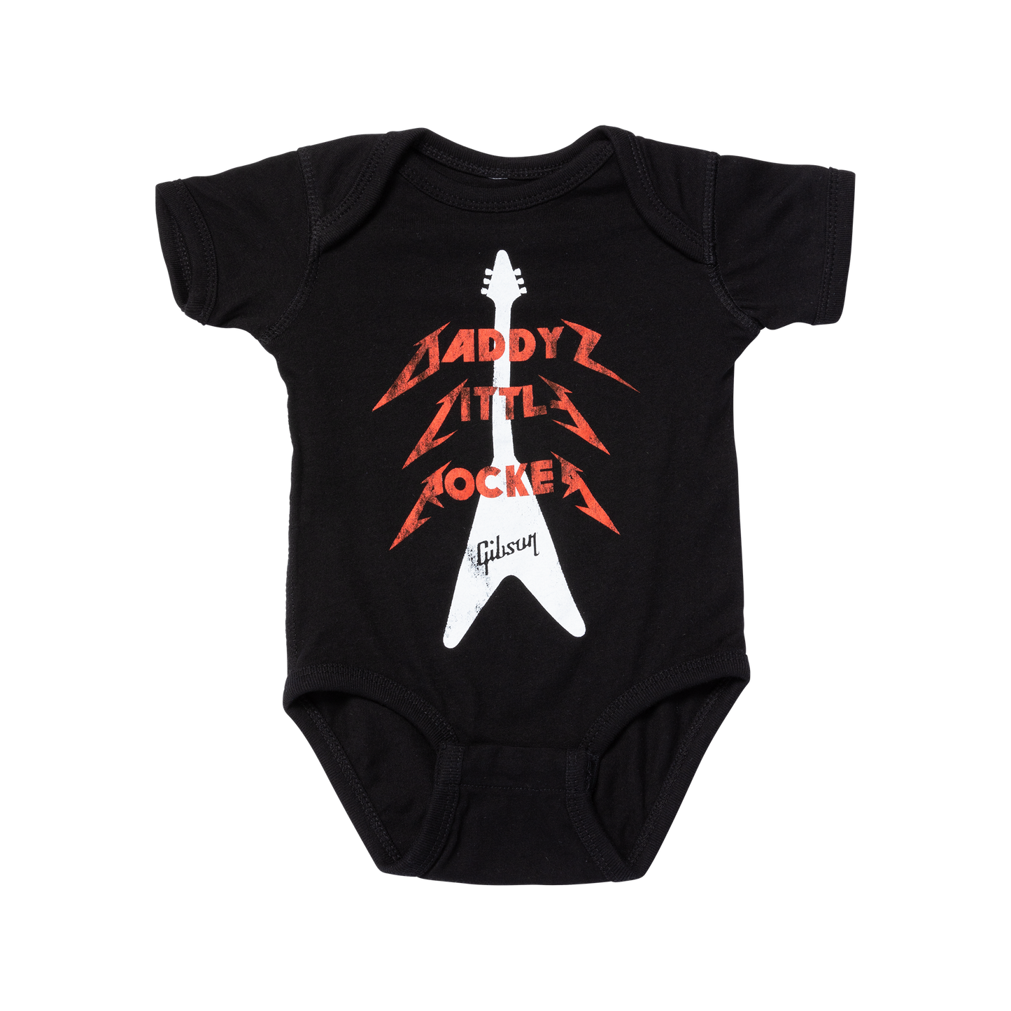 Gibson Daddy's Little Rocker Flying V Onesie Kids Gibson Black 6M