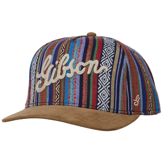 Gibson Script Logo Guitar Strap Structured Snapback, Jacquard, Exclusive Headwear Gibson