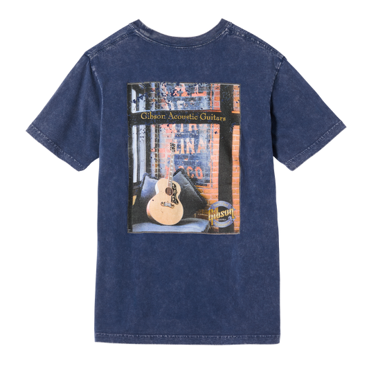 Gibson J-200 Catalog Tee, Navy, Exclusive Shirts & Tops Gibson Navy Small