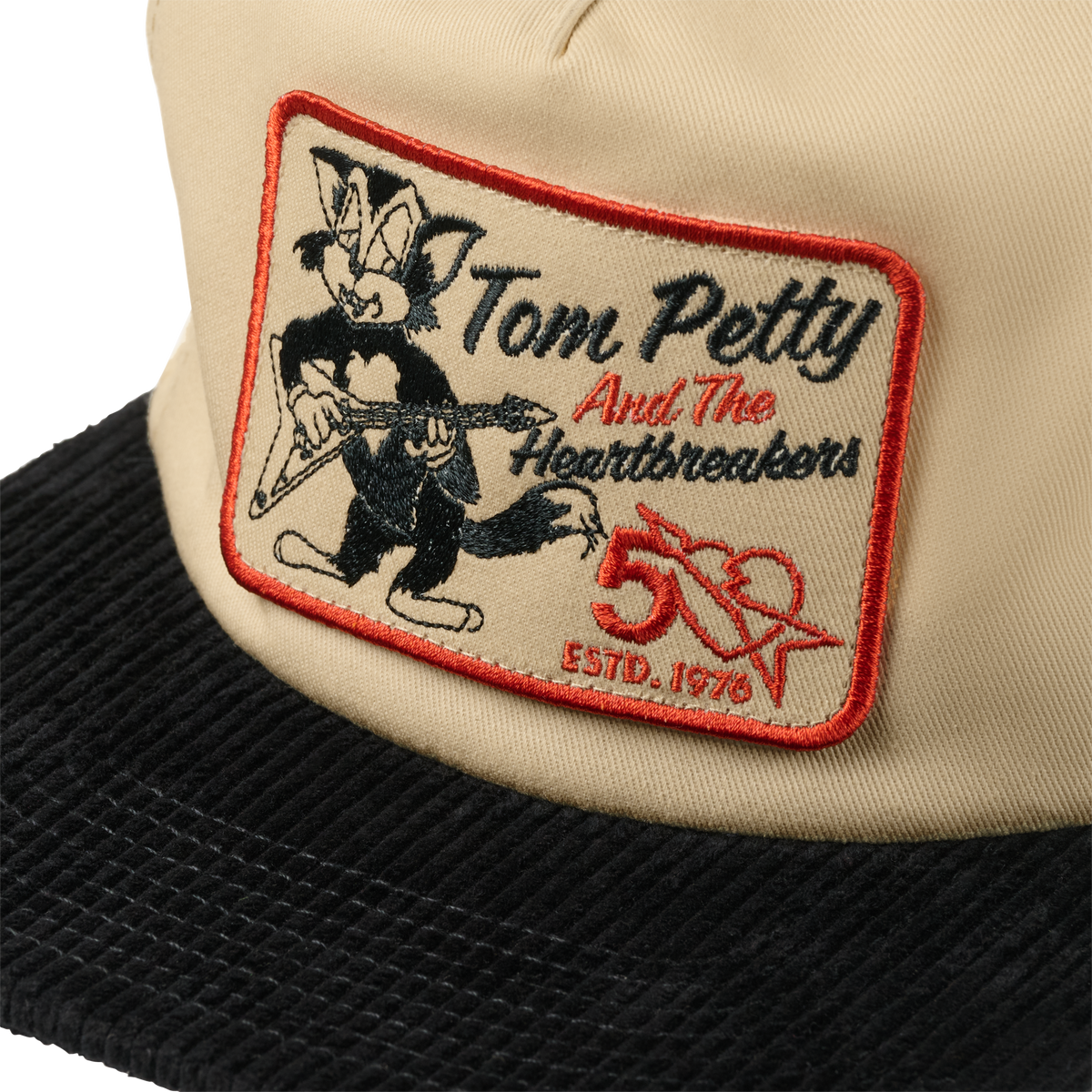 Gibson Tom Petty Cat Unstructured Snapback, Cream, Exclusive Headwear Gibson