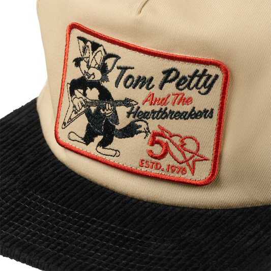 Gibson Tom Petty Cat Unstructured Snapback, Cream, Exclusive Headwear Gibson