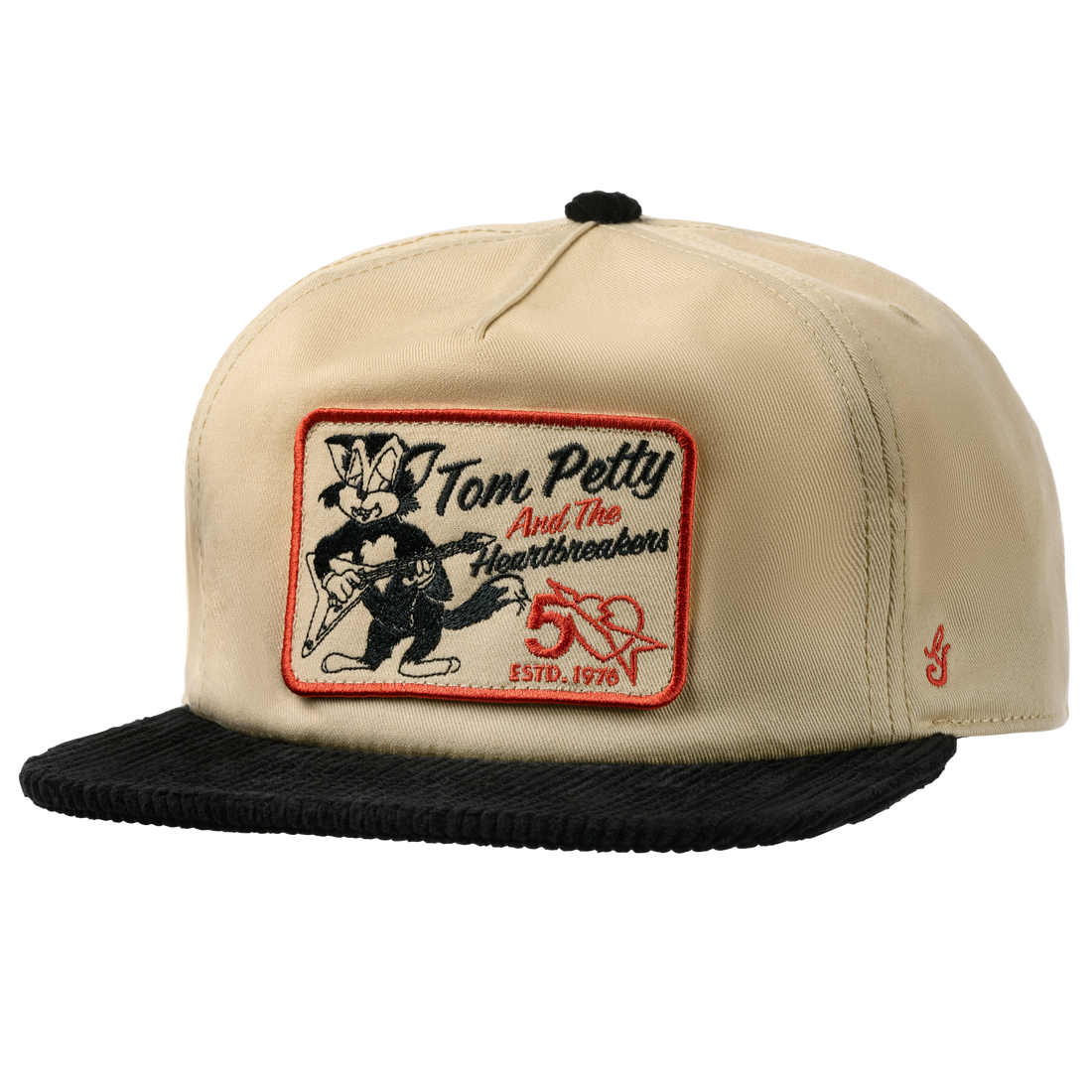 Gibson Tom Petty Cat Unstructured Snapback, Cream, Exclusive Headwear Gibson