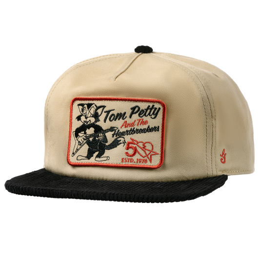 Gibson Tom Petty Cat Unstructured Snapback, Cream, Exclusive Headwear Gibson