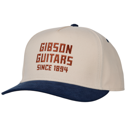 Gibson Since 1894 Structured Snapback, Cream, Exclusive Headwear Gibson