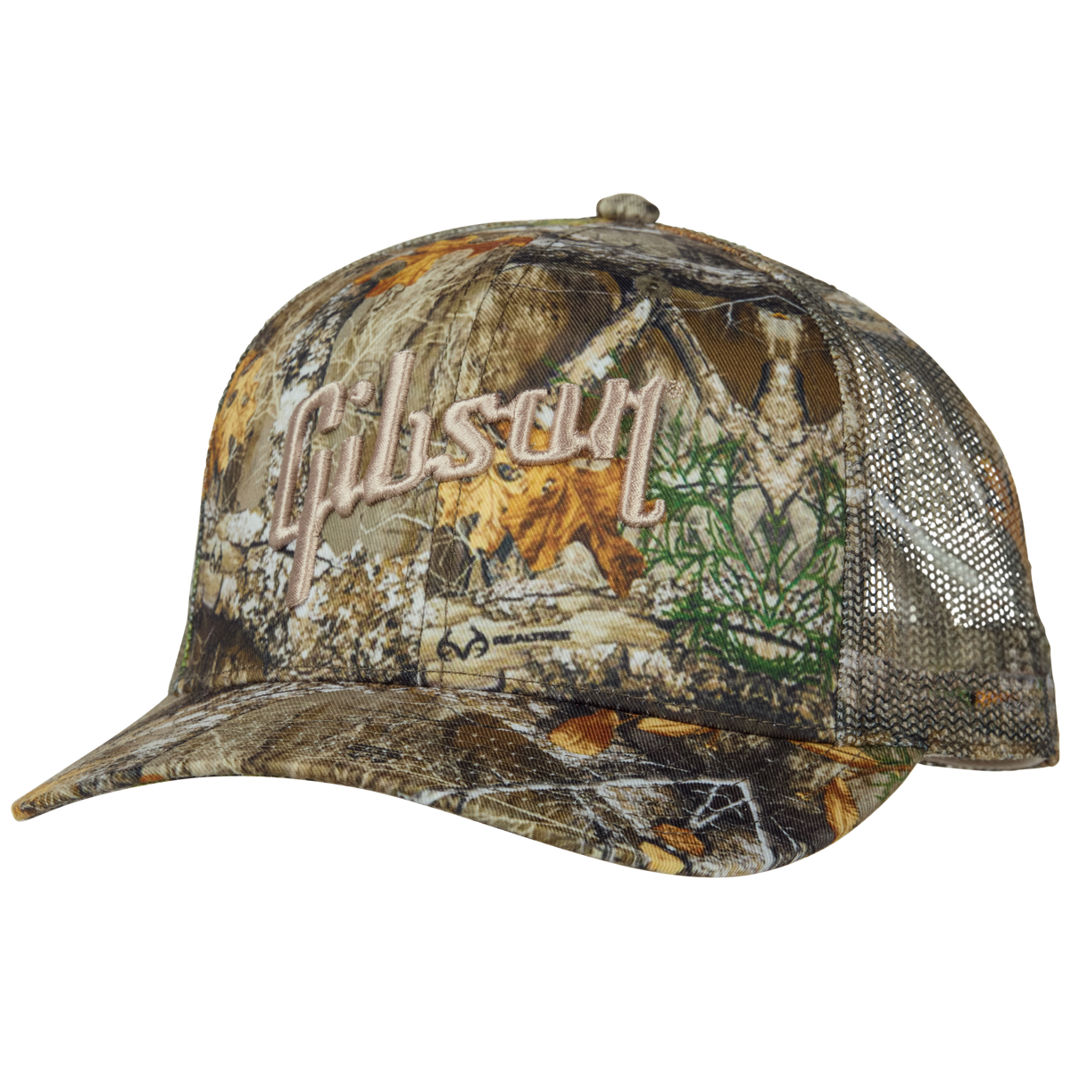 Gibson Logo Trucker Hat, Camo, Exclusive Headwear Gibson