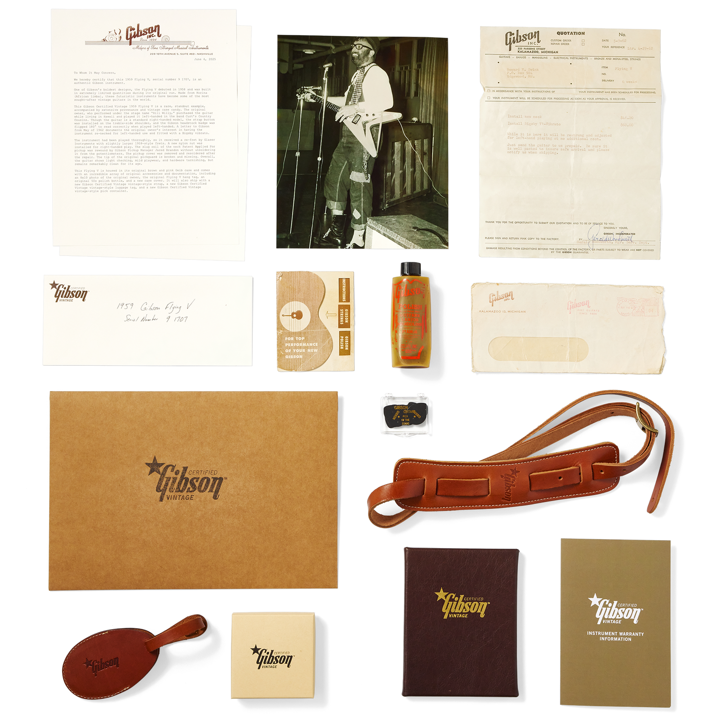 Gibson Certified Vintage 1959 Gibson Flying V, Natural Electric Guitar Gibson Certified Vintage