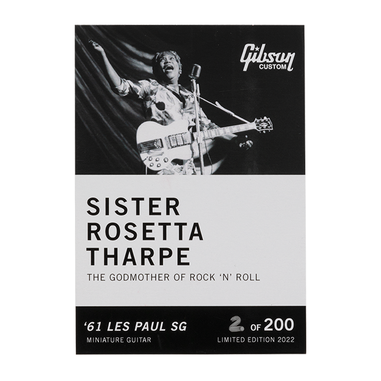 Gibson Sister Rosetta Tharpe AXE HEAVEN '61 Les Paul SG 1:4 Scale Mini Guitar Model, Exclusive Mini Guitar Gibson
