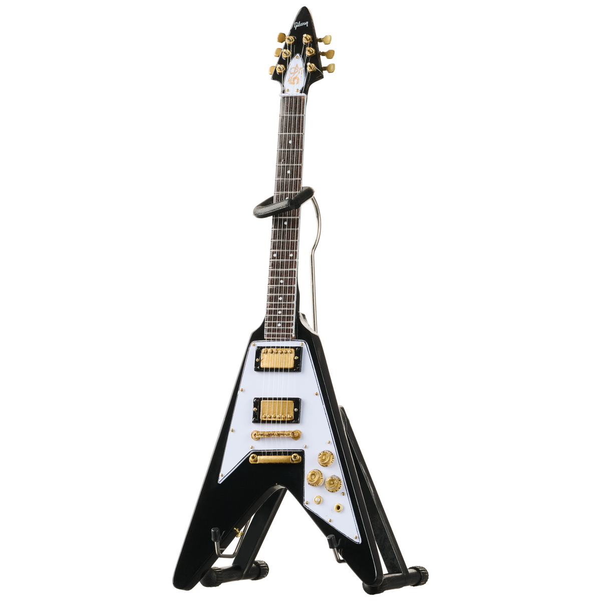 Gibson AXE HEAVEN® Tom Petty™ Flying V Mini Guitar, Graphite Metallic, Exclusive Mini Guitar Gibson