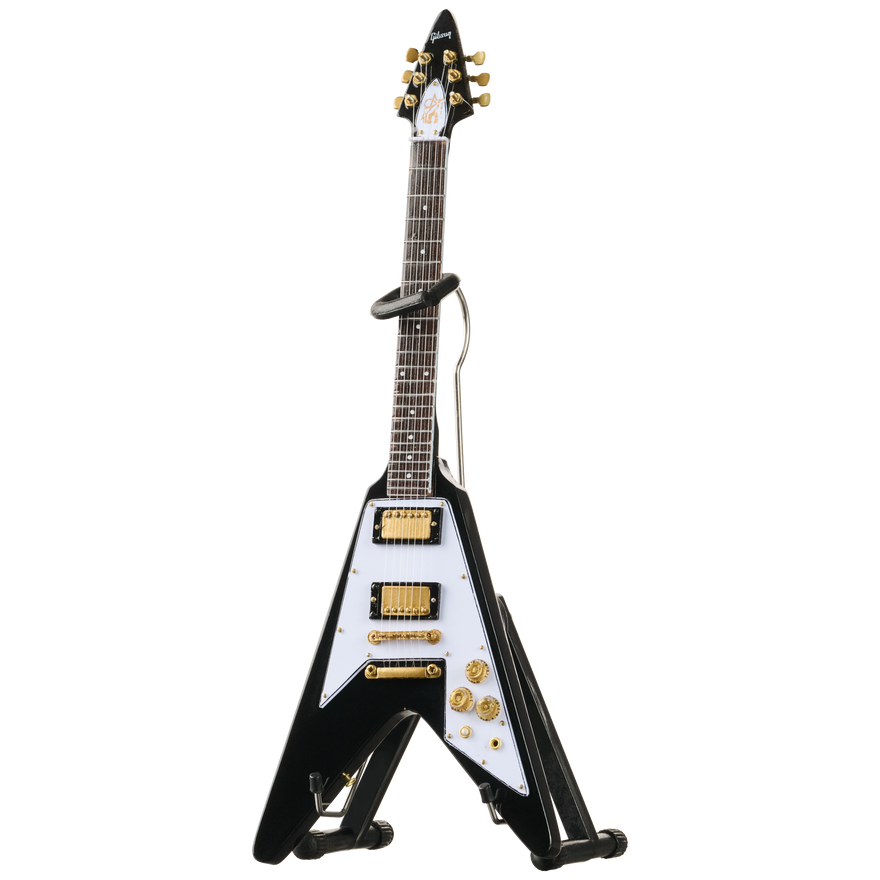 Gibson AXE HEAVEN® Tom Petty™ Flying V Mini Guitar, Graphite Metallic, Exclusive Mini Guitar Gibson