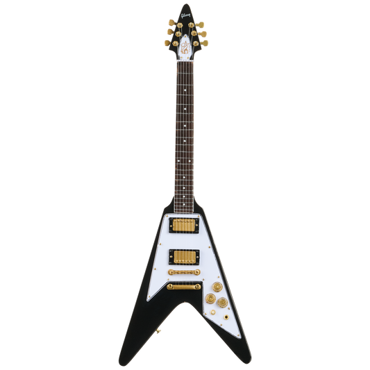 Gibson AXE HEAVEN® Tom Petty™ Flying V Mini Guitar, Graphite Metallic, Exclusive Mini Guitar Gibson