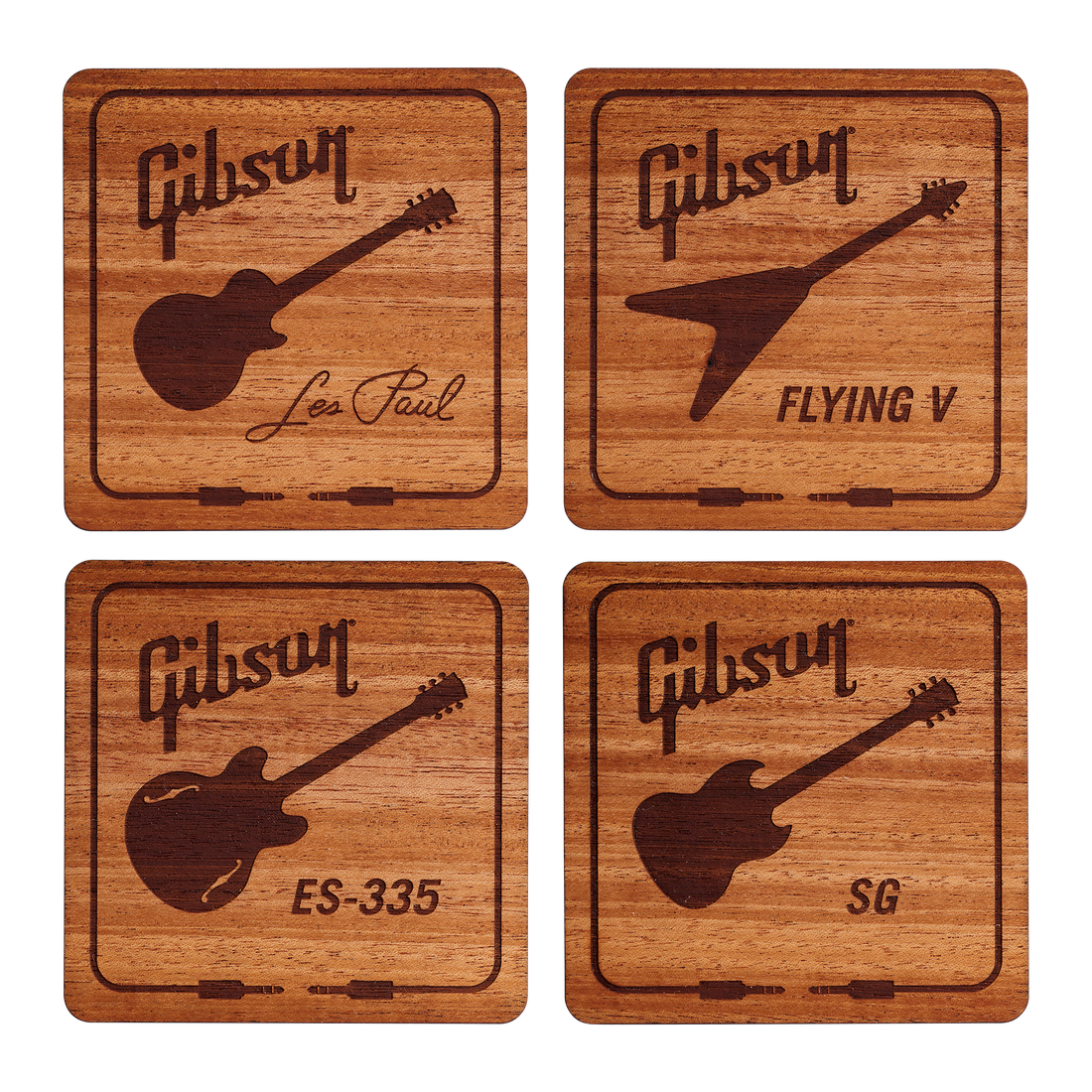 Gibson Mahogany Coaster Set, Exclusive Coaster Set Gibson