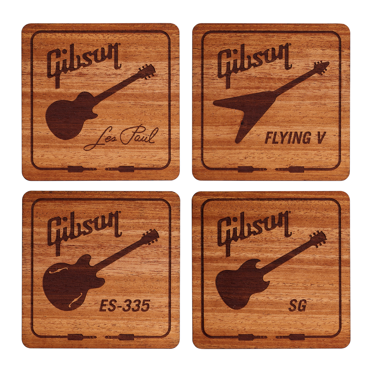 Gibson Mahogany Coaster Set, Exclusive Coaster Set Gibson
