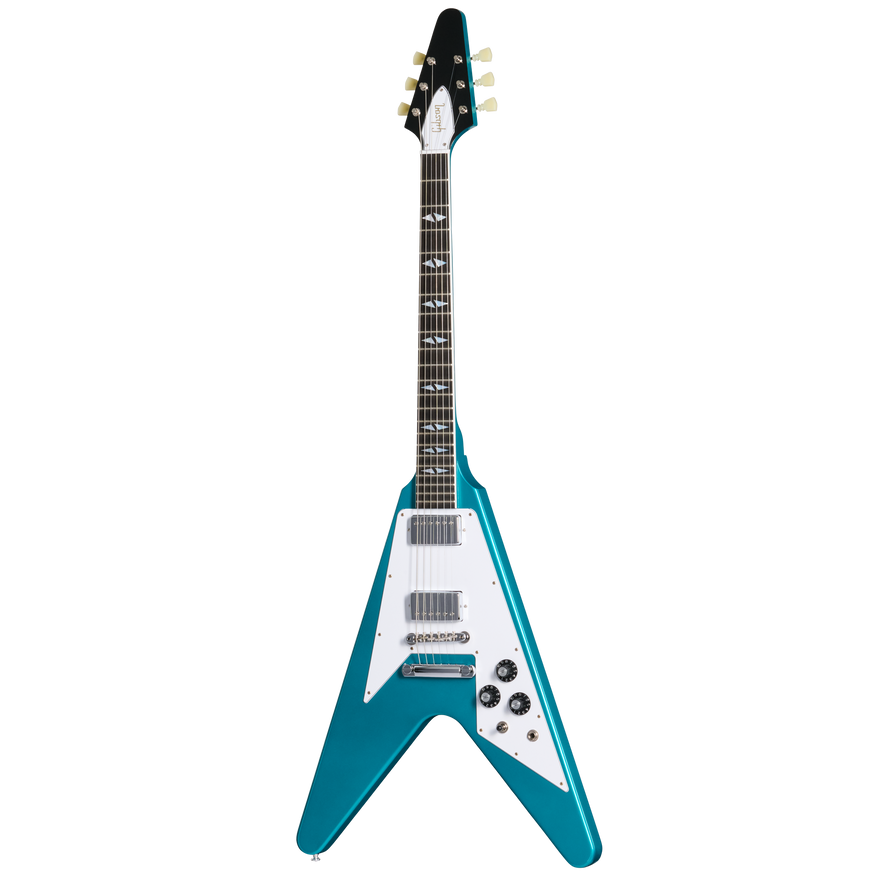 Gibson Custom LE 1969 Flying V Reissue, Gloss, Aqua Mist Electric Guitar Gibson Custom