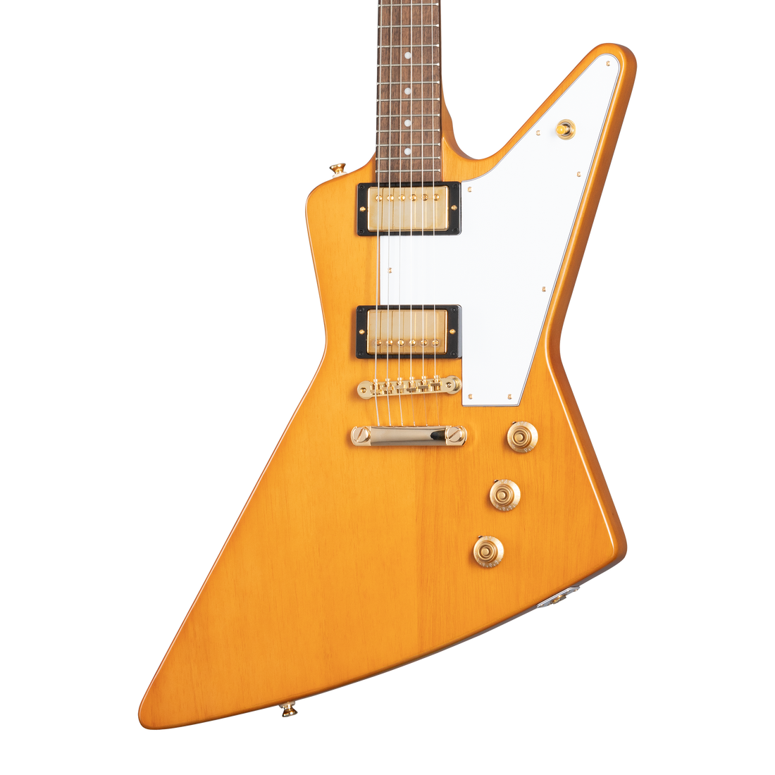 Epiphone IGC 1958 Korina Explorer (White Pickguard), Aged Natural Electric Guitar Epiphone
