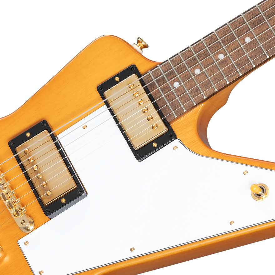 Epiphone IGC 1958 Korina Explorer (White Pickguard), Aged Natural Electric Guitar Epiphone