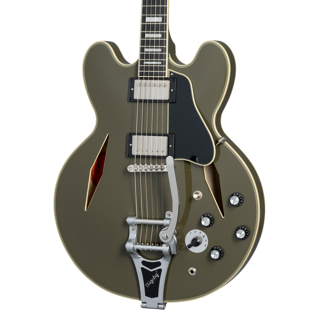 Epiphone Shinichi Ubukata ES-355 Custom, Olive Drab Electric Guitar Epiphone