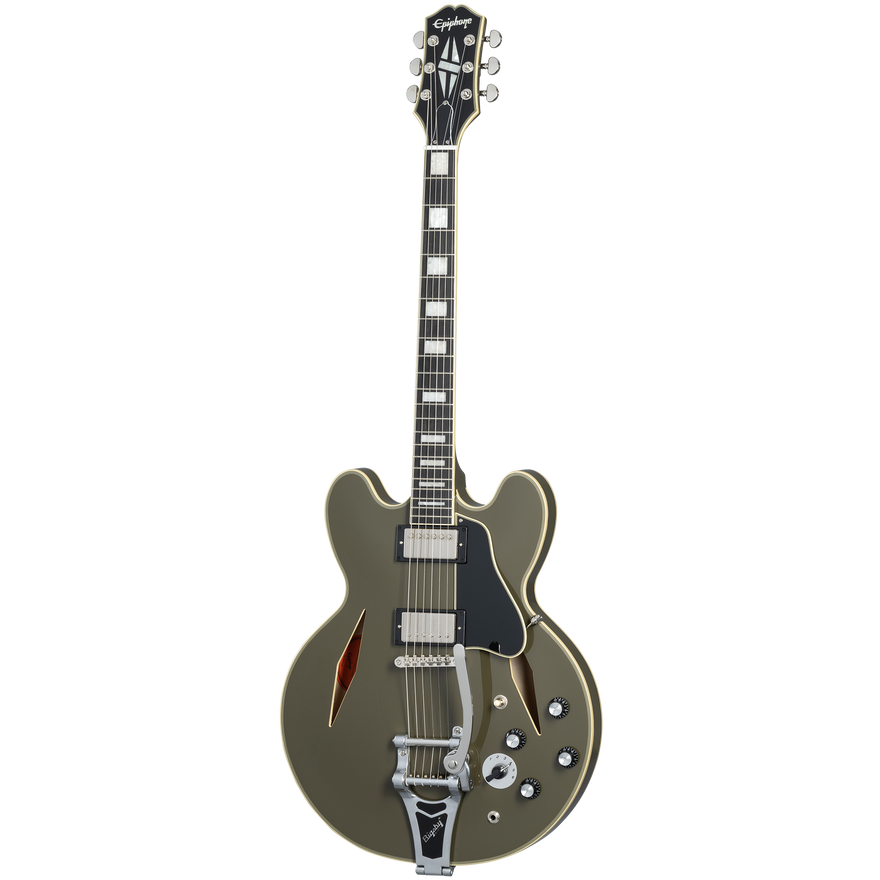 Epiphone Shinichi Ubukata ES-355 Custom, Olive Drab Electric Guitar Epiphone
