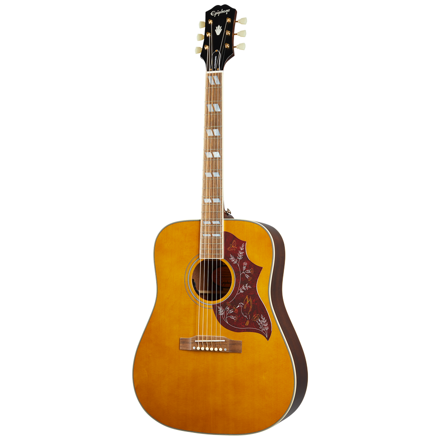 Epiphone Hummingbird, Aged Antique Natural Gloss Acoustic Guitar Epiphone