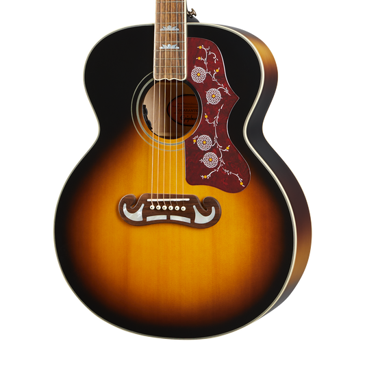 Epiphone J-200, Aged Vintage Sunburst Gloss Acoustic Guitar Epiphone