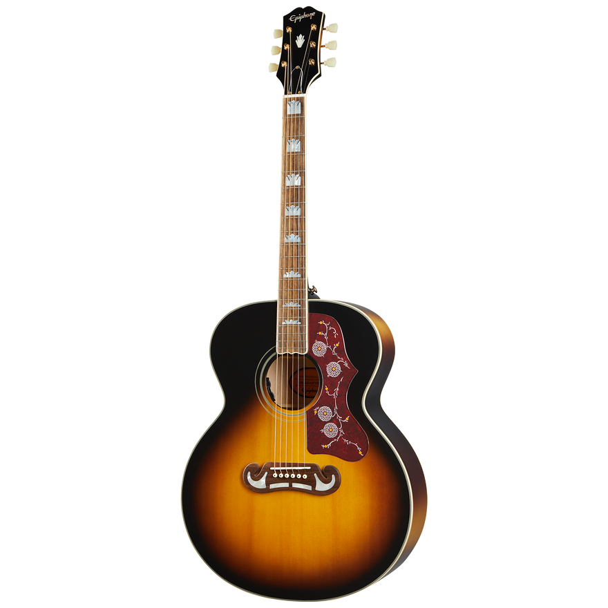 Epiphone J-200, Aged Vintage Sunburst Gloss Acoustic Guitar Epiphone