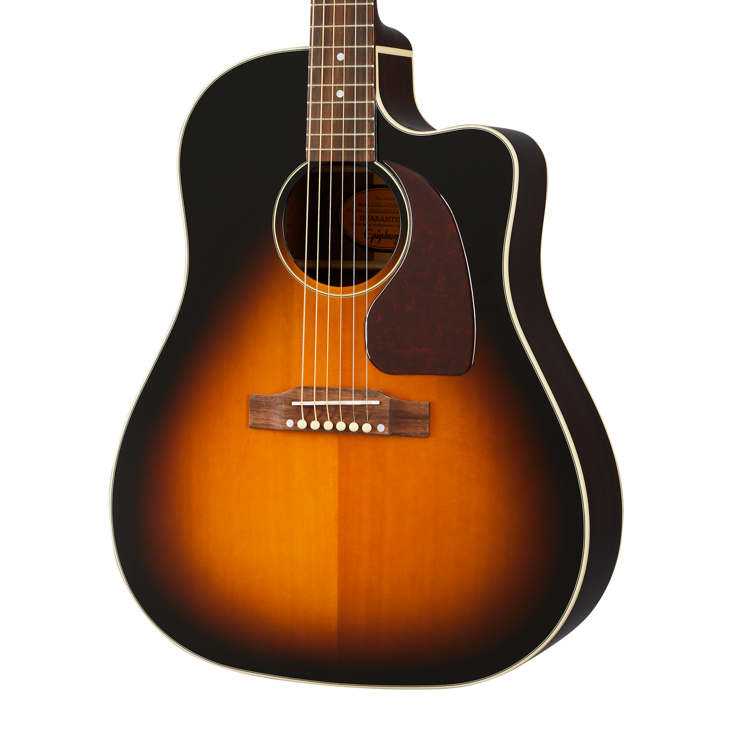 Epiphone J-45 EC, Aged Vintage Sunburst Gloss Acoustic Guitar Epiphone