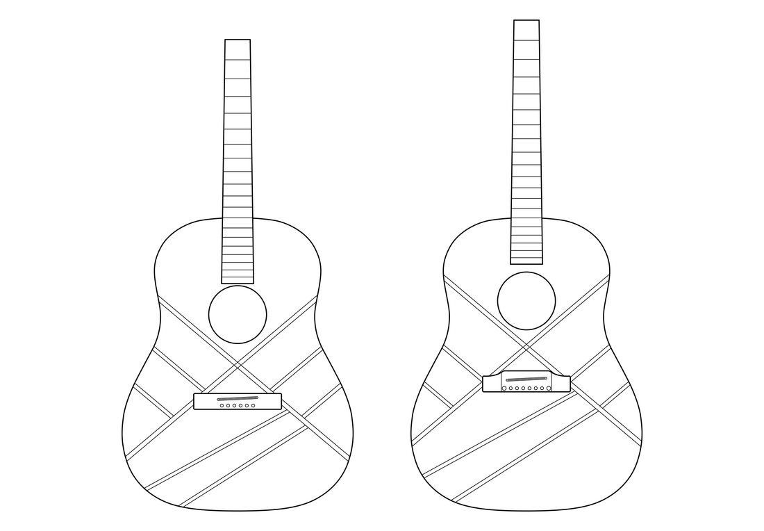 J-45 12-fret and 14-fret diagram