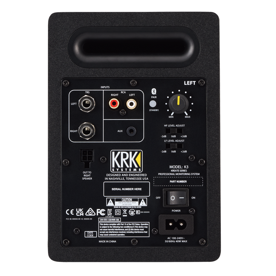 KREATE 3 POWERED STUDIO MONITOR, PAIR, EU Studio Monitors KRK
