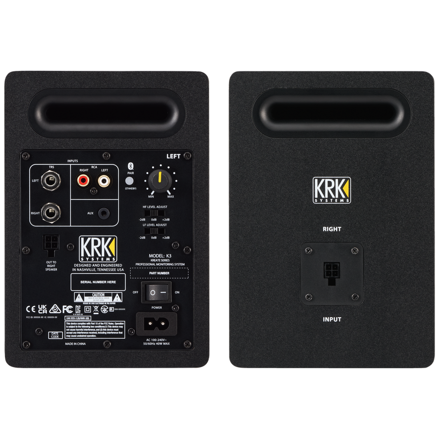 KREATE 3 POWERED STUDIO MONITOR, PAIR, UK Studio Monitors KRK