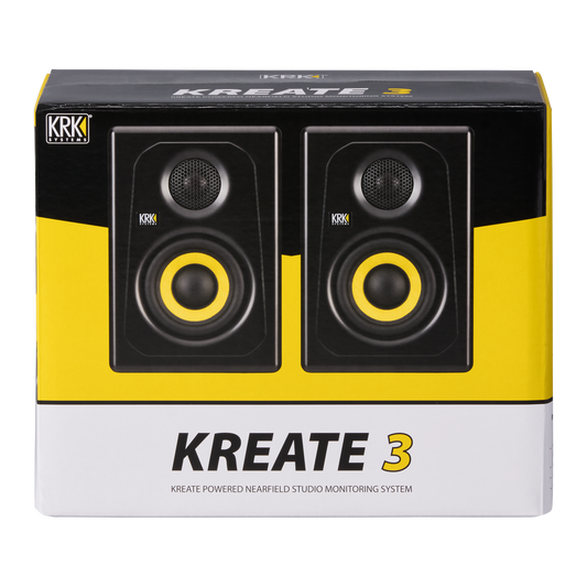 KREATE 3 POWERED STUDIO MONITOR, PAIR, UK Studio Monitors KRK