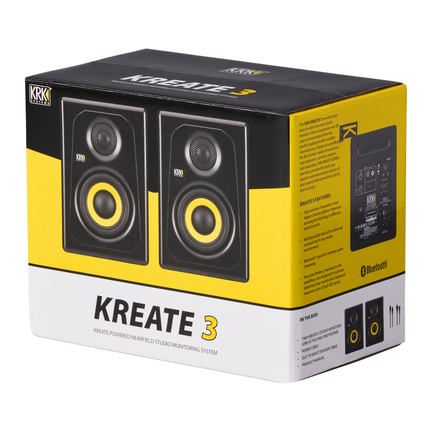KREATE 3 POWERED STUDIO MONITOR, PAIR, UK Studio Monitors KRK