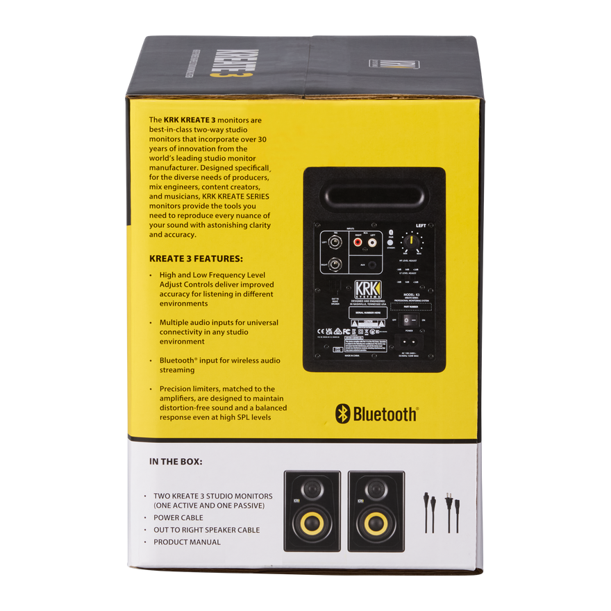 KREATE 3 POWERED STUDIO MONITOR, PAIR, EU Studio Monitors KRK