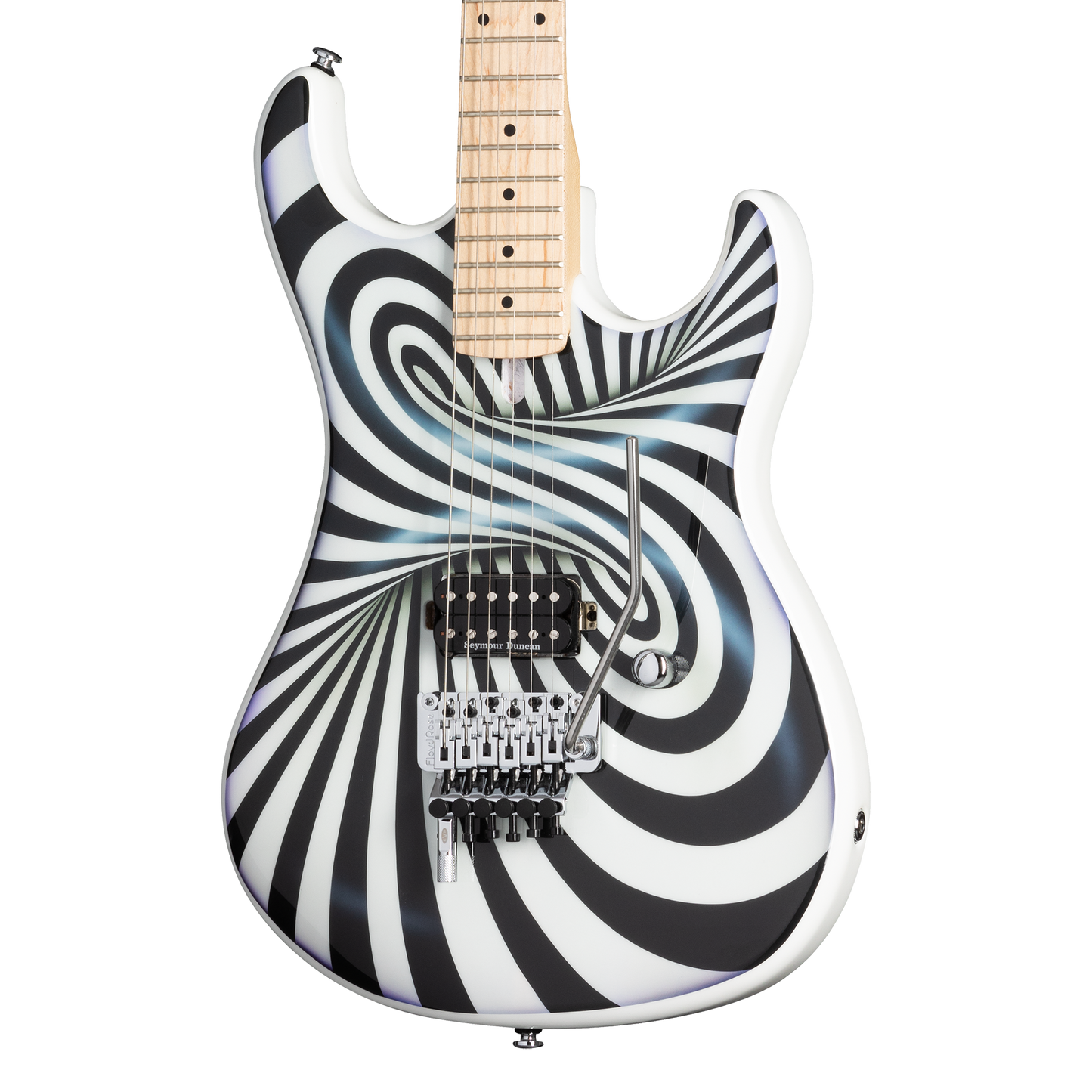 Kramer The 84 "Illusionist" (EVH® D-Tuna; Incl. Premium Soft Case), 3D Black/White Swirl Electric Guitar Kramer