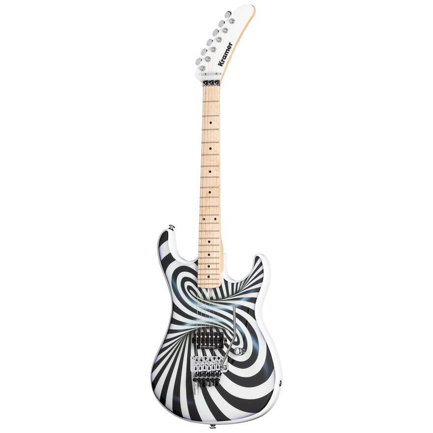 Kramer The 84 "Illusionist" (EVH® D-Tuna; Incl. Premium Soft Case), 3D Black/White Swirl Electric Guitar Kramer