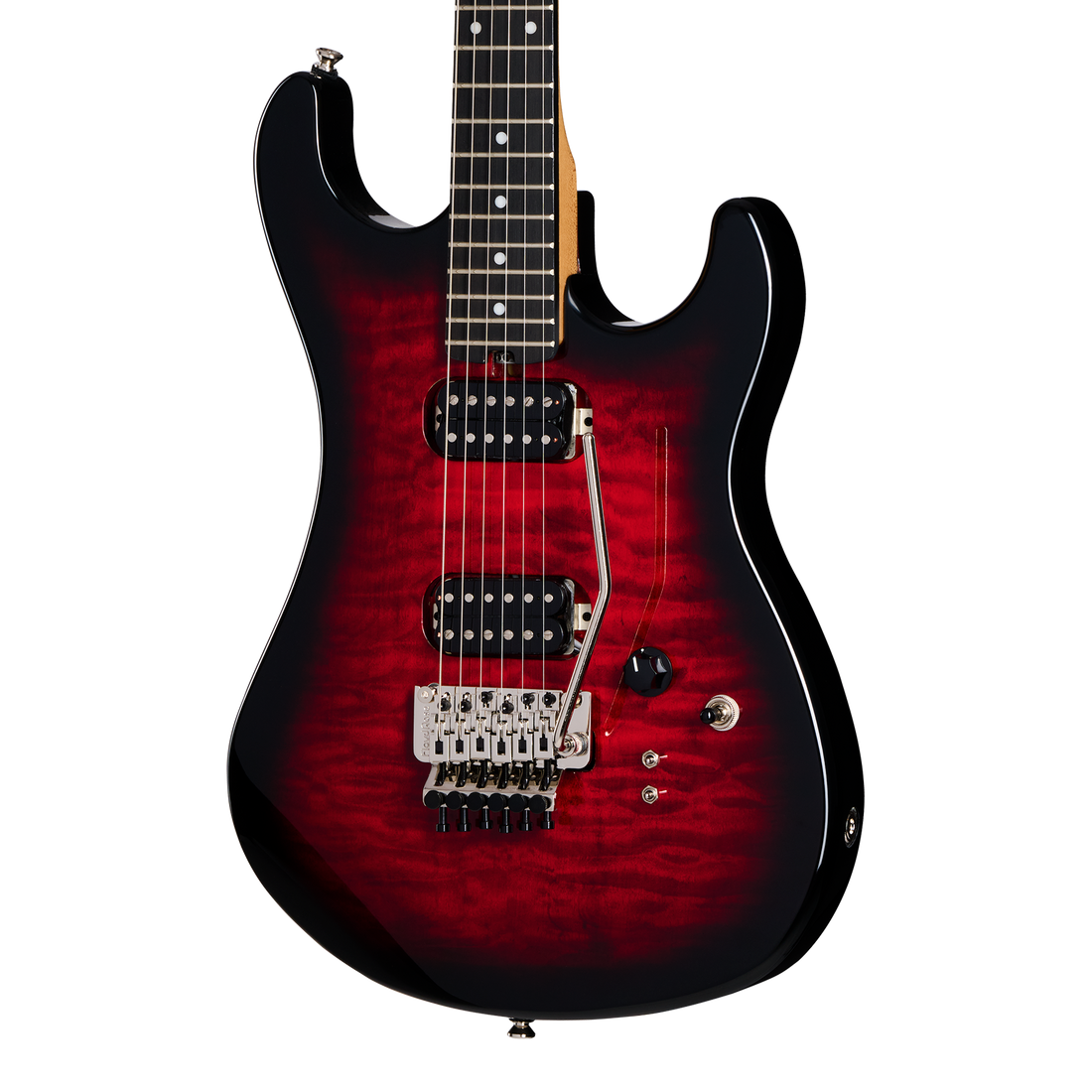 Kramer 84 HH Quilt, Red Burst Electric Guitar Kramer
