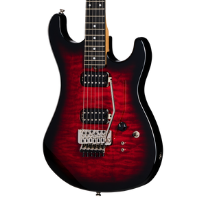 Kramer 84 HH Quilt, Red Burst Electric Guitar Kramer