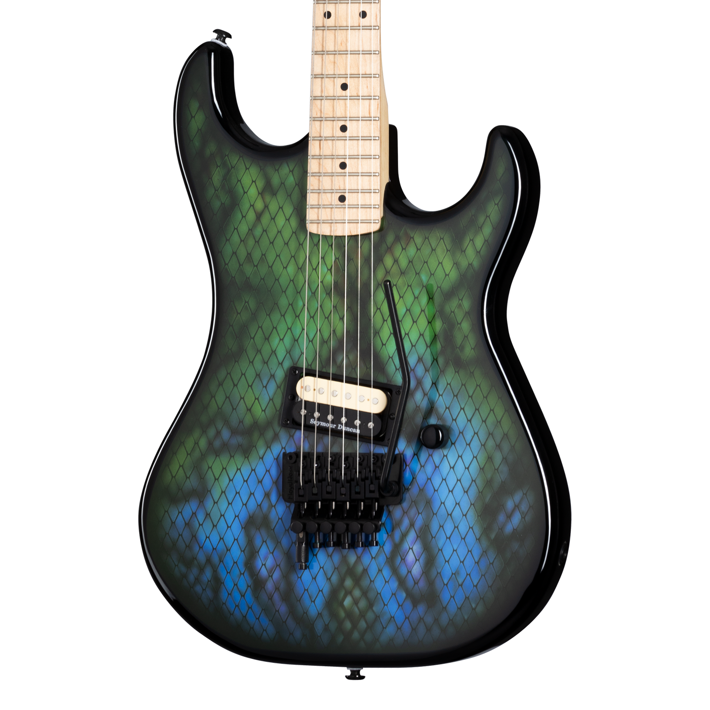 Kramer Baretta “Viper” (EVH® D-Tuna; Incl. Premium Soft Case), Snakeskin Green Blue Fade Electric Guitar Kramer