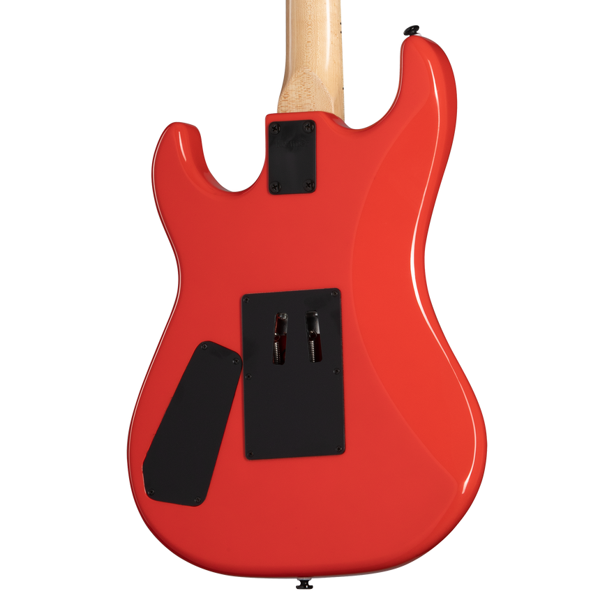 Kramer Baretta “Danger Zone” (EVH® D-Tuna; Incl. Premium Soft Case), Warning Tape on White Red Electric Guitar Kramer