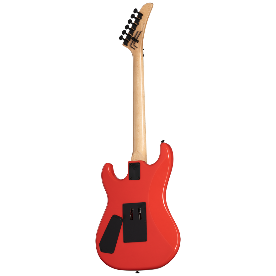Kramer Baretta “Danger Zone” (EVH® D-Tuna; Incl. Premium Soft Case), Warning Tape on White Red Electric Guitar Kramer