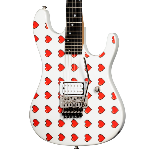 Kramer NightSwan, Custom Graphics, Pixel Hearts, Exclusive Electric Guitar Kramer
