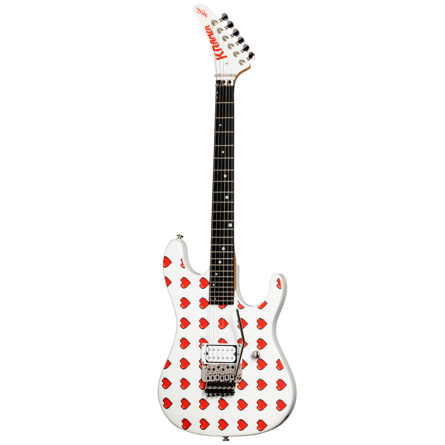 Kramer NightSwan, Custom Graphics, Pixel Hearts, Exclusive Electric Guitar Kramer